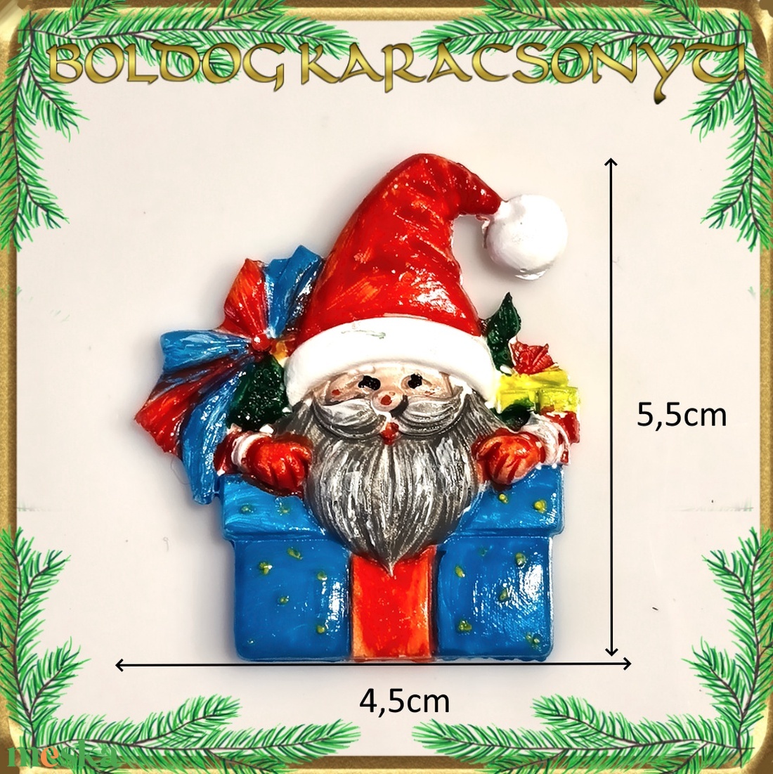 Karácsonyi hűtőmágnes S-KA26-21 - otthon & életmód - dekoráció - dísztárgy - Meska.hu
