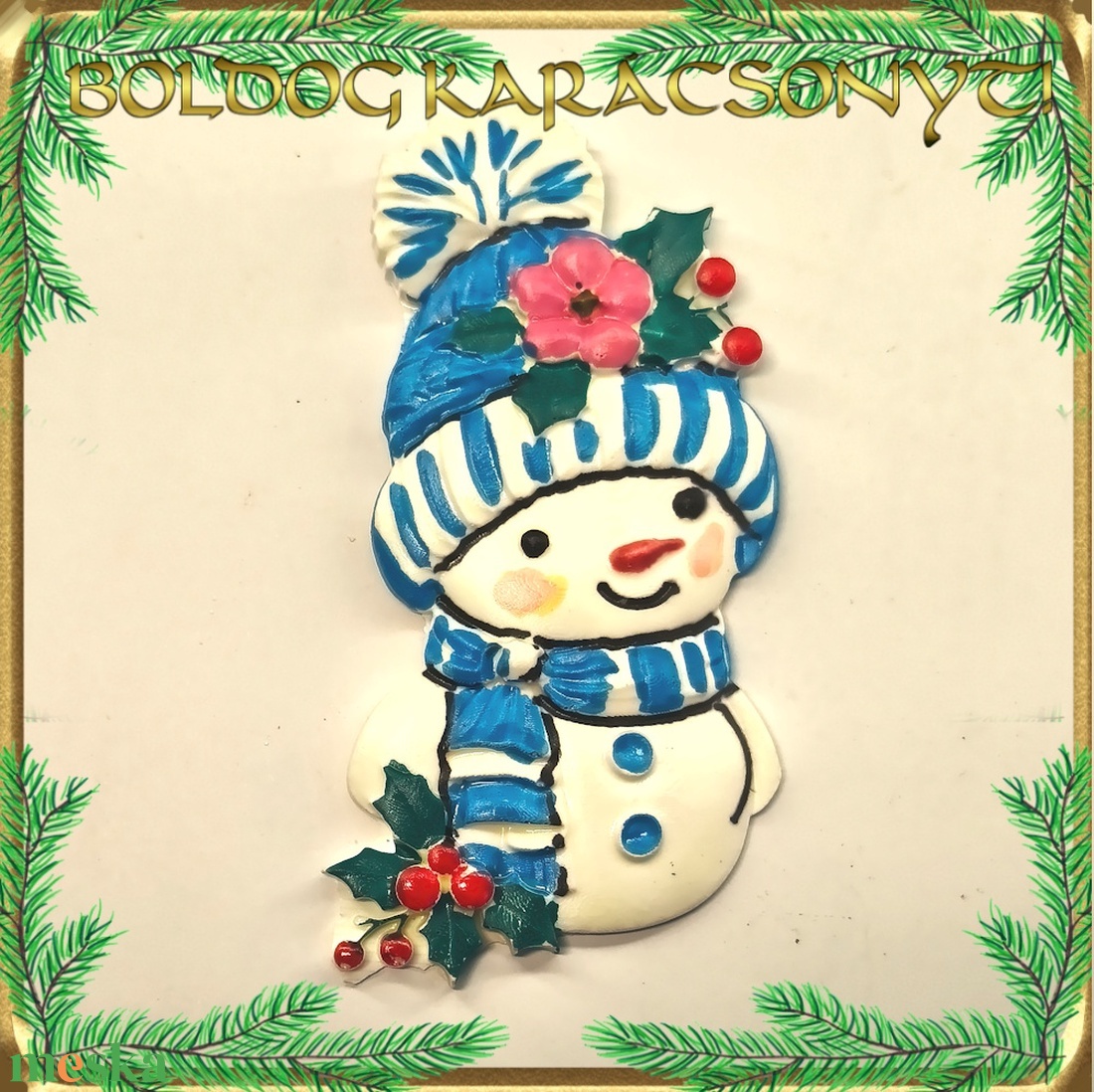 Karácsonyi hűtőmágnes S-KA26-06 - otthon & életmód - dekoráció - dísztárgy - Meska.hu