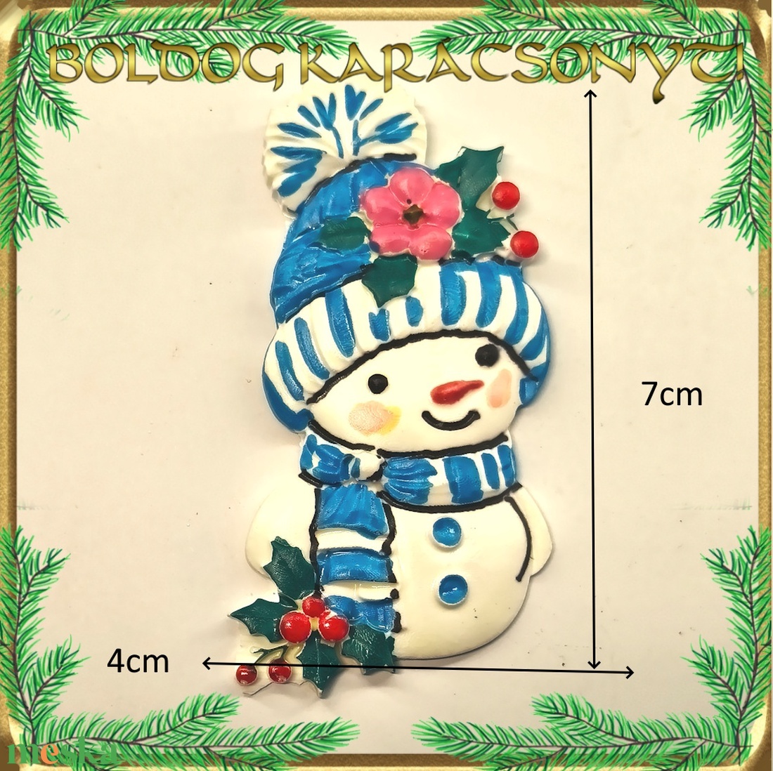 Karácsonyi hűtőmágnes S-KA26-06 - otthon & életmód - dekoráció - dísztárgy - Meska.hu