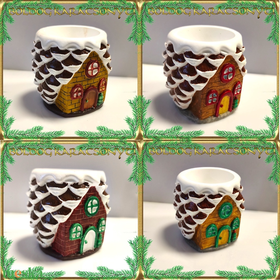 Karácsonyi kaspó S-KA27 01 - otthon & életmód - dekoráció - dísztárgy - Meska.hu