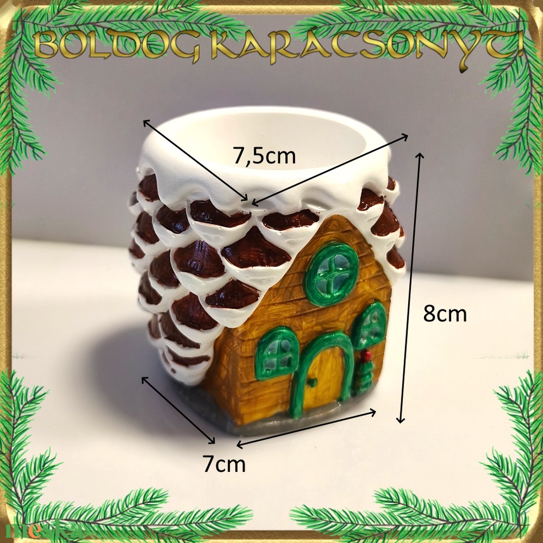 Karácsonyi kaspó S-KA27 01 - otthon & életmód - dekoráció - dísztárgy - Meska.hu