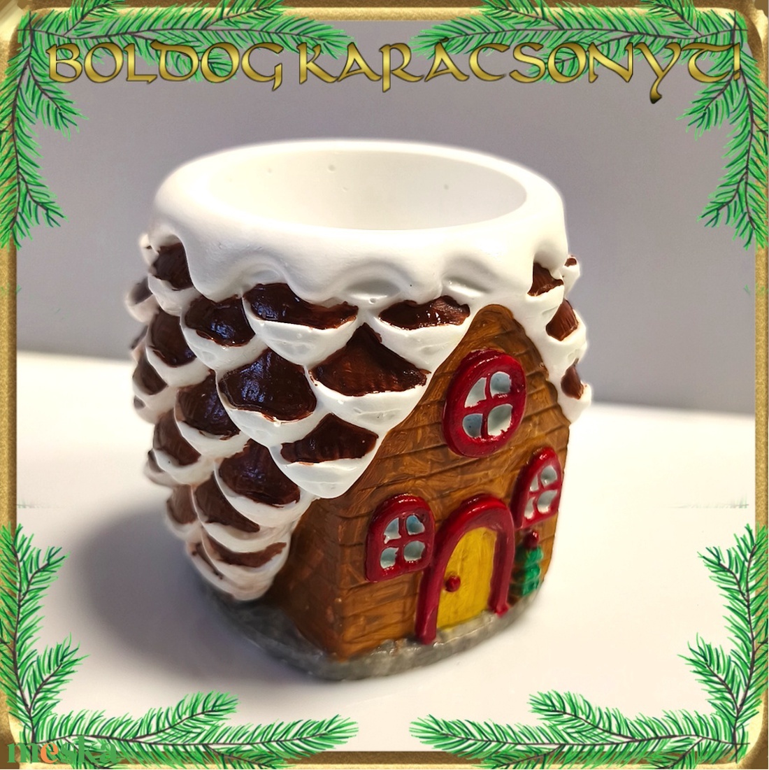 Karácsonyi kaspó S-KA27 01 - otthon & életmód - dekoráció - dísztárgy - Meska.hu