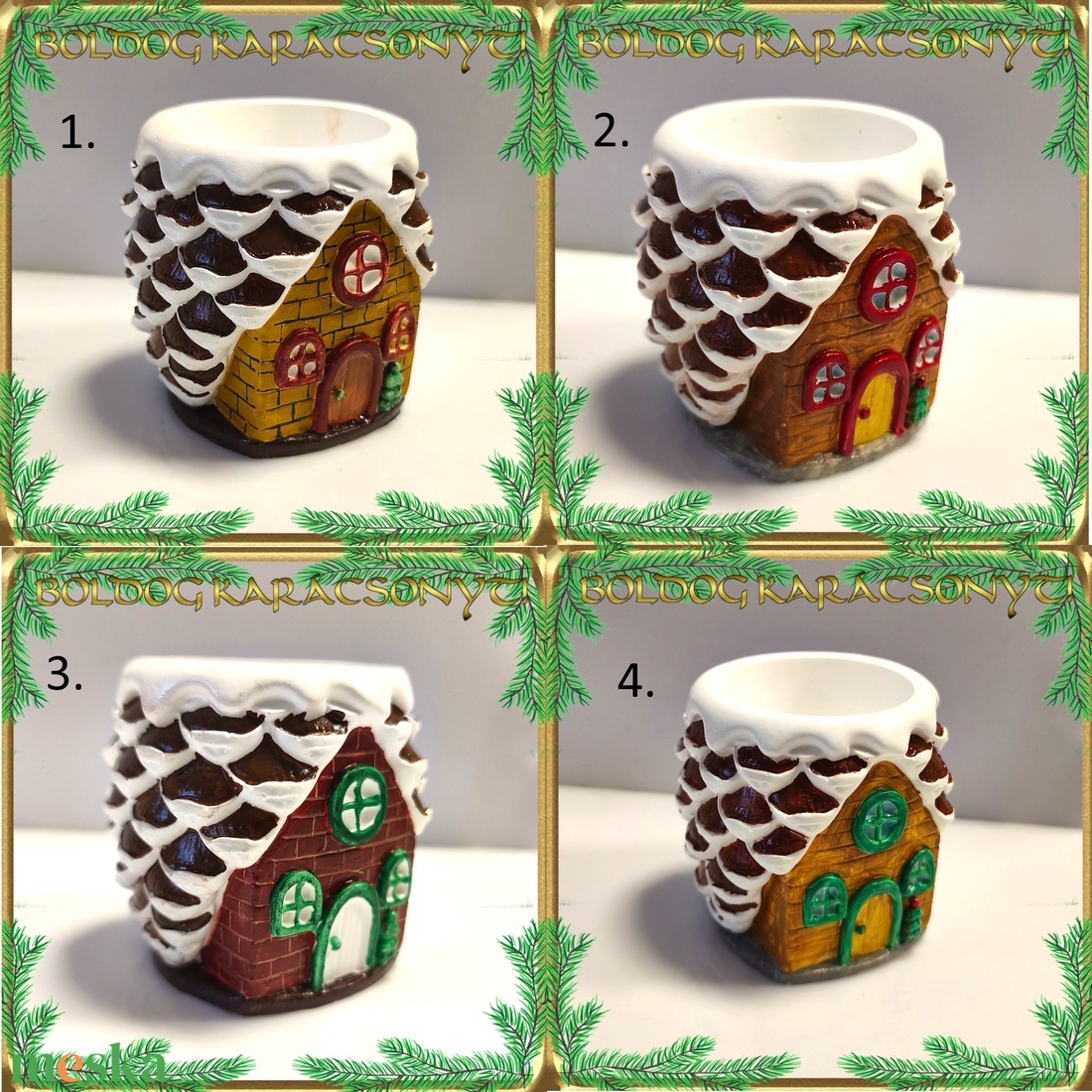 Karácsonyi kaspó S-KA27 01 - otthon & életmód - dekoráció - dísztárgy - Meska.hu