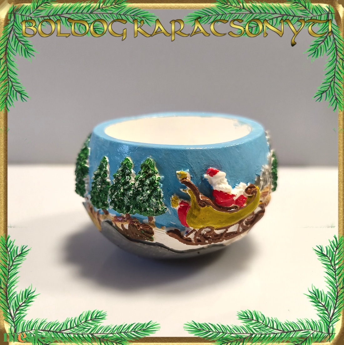 Karácsonyi kaspó S-KA27 02 - otthon & életmód - dekoráció - dísztárgy - Meska.hu