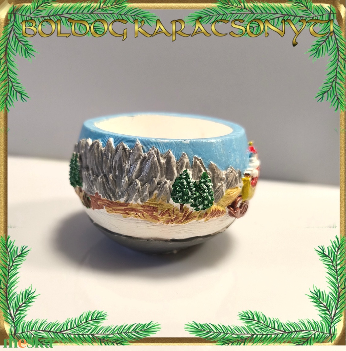 Karácsonyi kaspó S-KA27 02 - otthon & életmód - dekoráció - dísztárgy - Meska.hu