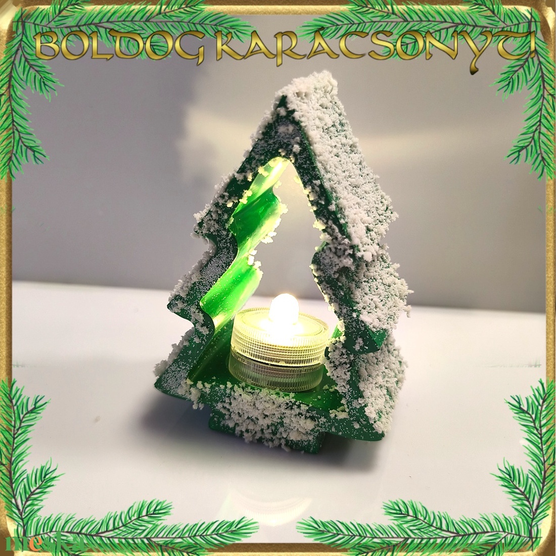 Karácsonyi mécses tartó S-KA28 01-1 - otthon & életmód - dekoráció - dísztárgy - Meska.hu