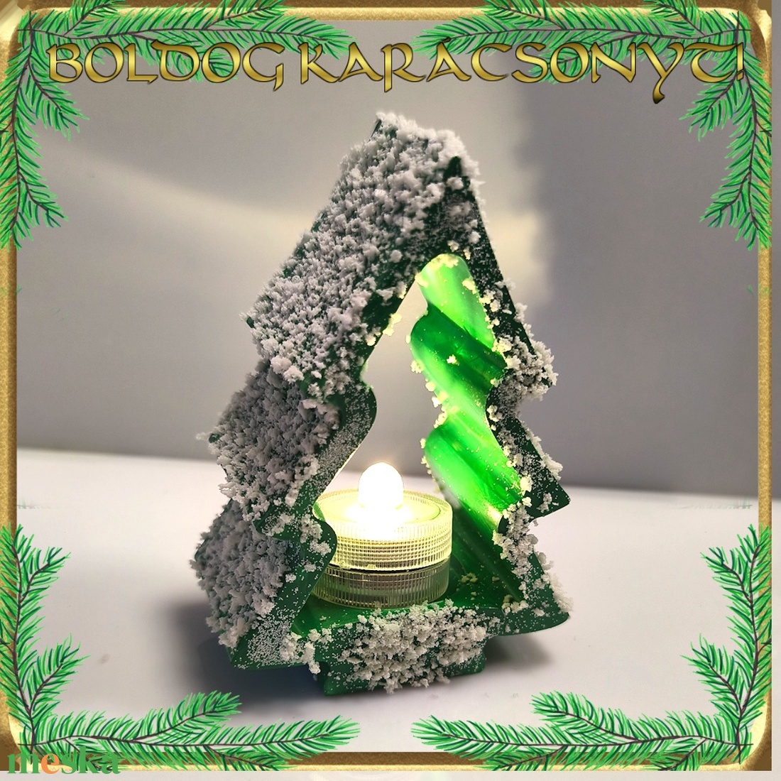 Karácsonyi mécses tartó S-KA28 01-1 - otthon & életmód - dekoráció - dísztárgy - Meska.hu