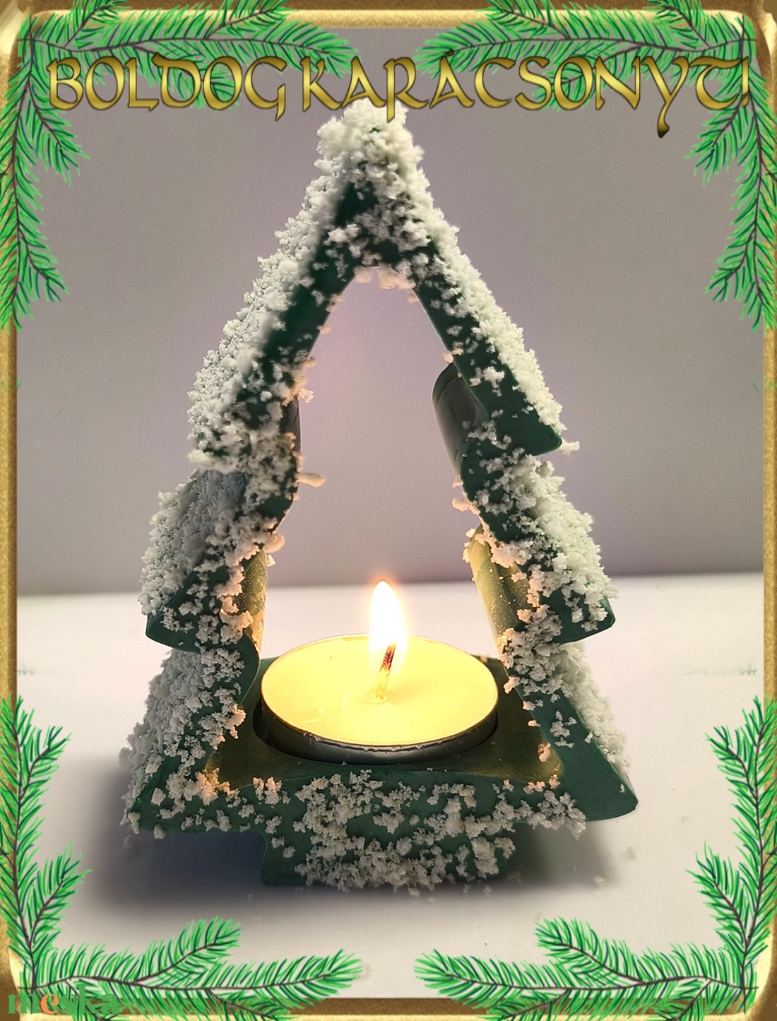 Karácsonyi mécses tartó S-KA28 01-2 - otthon & életmód - dekoráció - dísztárgy - Meska.hu