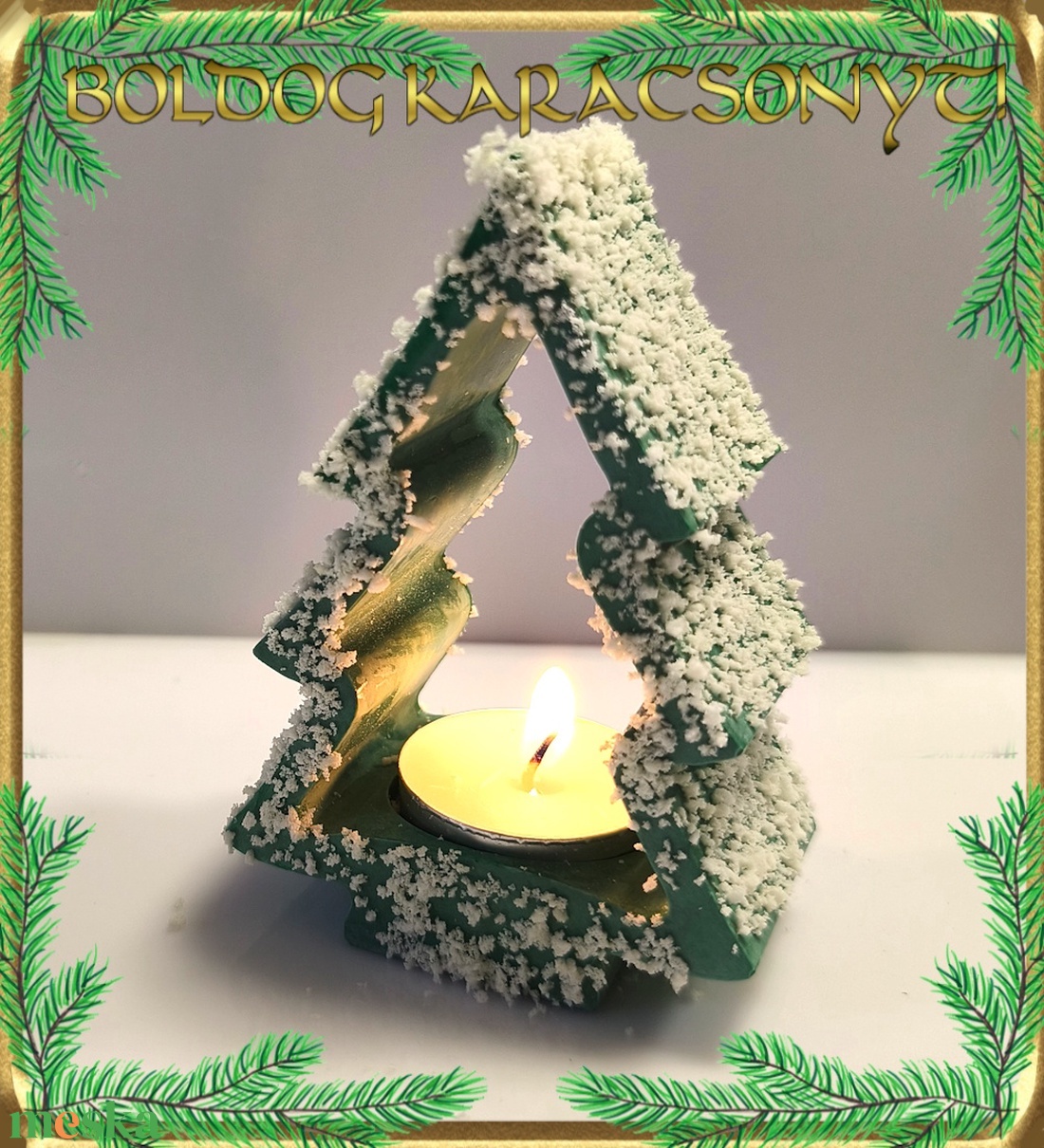 Karácsonyi mécses tartó S-KA28 01-2 - otthon & életmód - dekoráció - dísztárgy - Meska.hu