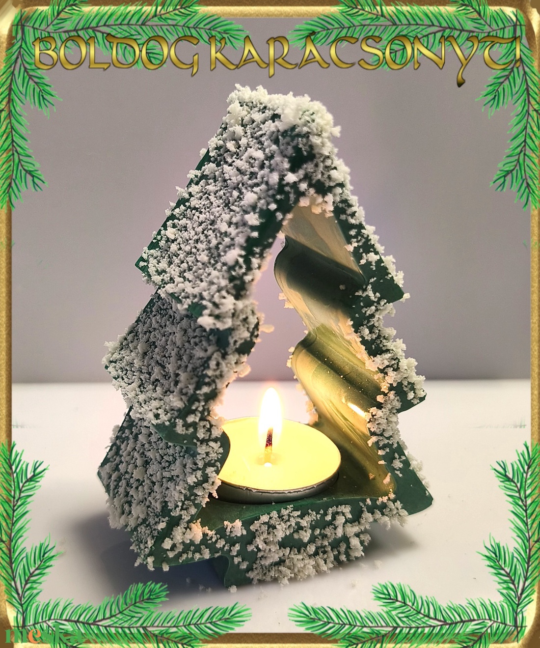 Karácsonyi mécses tartó S-KA28 01-2 - otthon & életmód - dekoráció - dísztárgy - Meska.hu