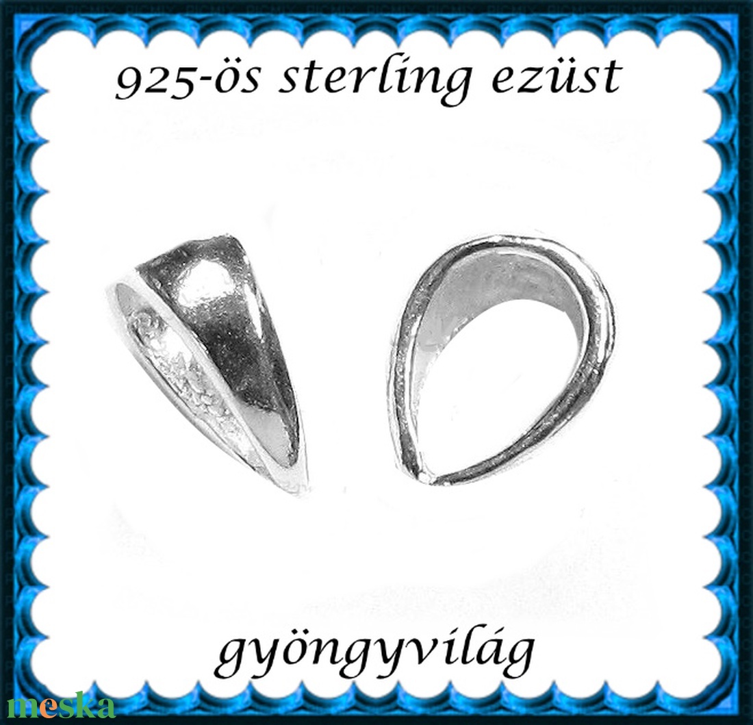 925-ös sterling ezüst ékszerkellék: medáltartó, medálkapocs EMT 50 - kellékek & szerszámok - gyöngyfűzés kellékek - egyéb alkatrész - Meska.hu