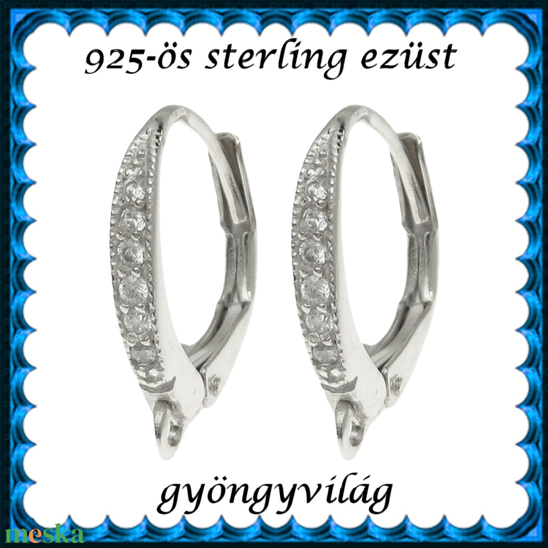 925-ös sterling ezüst ékszerkellék: fülbevalóalap biztonsági kapoccsal EFK K 25R - kellékek & szerszámok - ékszerkellék - fülbevaló alap - Meska.hu