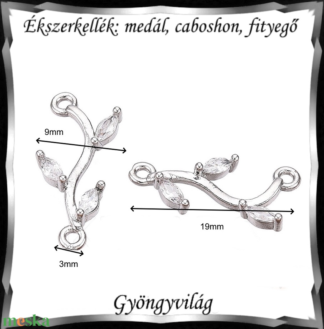 Ékszerkellék: medál, caboshon, fityegő BMCF-2-52  4db/csomag - kellékek & szerszámok - gyöngyfűzés kellékek - cabochon - Meska.hu