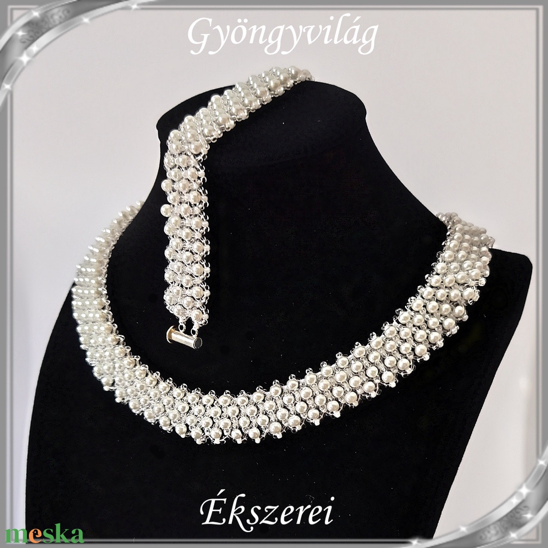 Ékszerek-szettek: Esküvői, menyasszonyi, alkalmi ékszer szett,  SSZEB-GY07-02 üt  fehér - esküvő - ékszer - ékszerszett - Meska.hu