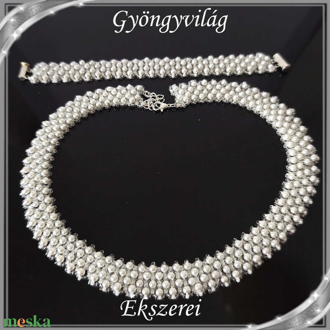 Ékszerek-szettek: Esküvői, menyasszonyi, alkalmi ékszer szett,  SSZEB-GY07-02 üt  fehér - esküvő - ékszer - ékszerszett - Meska.hu