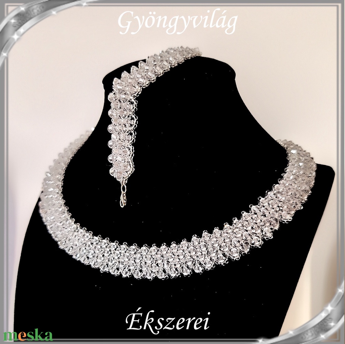 Ékszerek-szettek: Swarovski-ezüst, esküvői, alkalmi ékszer szett,  SSZEB-GY07-03 sw  clear crystal - esküvő - ékszer - ékszerszett - Meska.hu