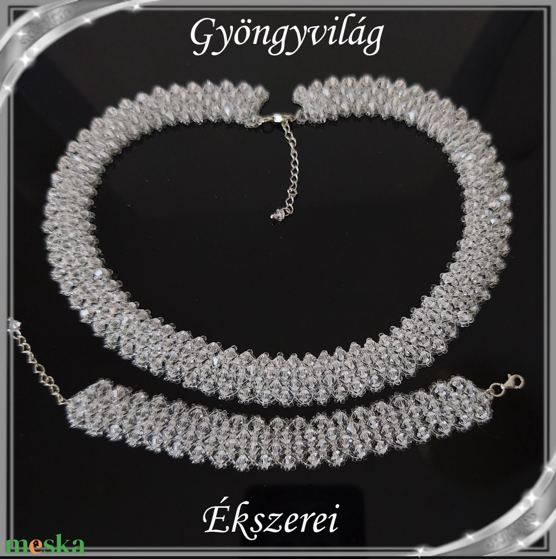 Ékszerek-szettek: Swarovski-ezüst, esküvői, alkalmi ékszer szett,  SSZEB-GY07-03 sw  clear crystal - esküvő - ékszer - ékszerszett - Meska.hu