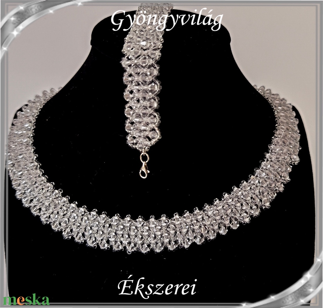 Ékszerek-szettek: Swarovski-ezüst, esküvői, alkalmi ékszer szett,  SSZEB-GY07-03 sw  clear crystal - esküvő - ékszer - ékszerszett - Meska.hu