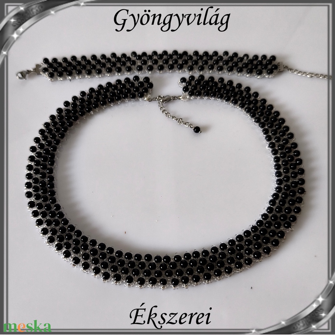 Ékszerek-szettek: Esküvői, menyasszonyi, alkalmi ékszer szett,  SSZEB-GY07-02 üt  fekete - esküvő - ékszer - ékszerszett - Meska.hu