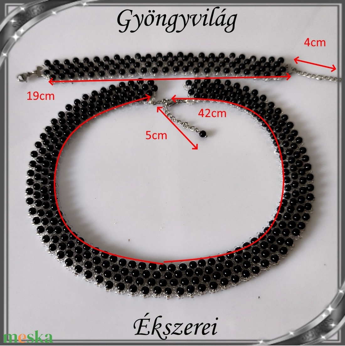 Ékszerek-szettek: Esküvői, menyasszonyi, alkalmi ékszer szett,  SSZEB-GY07-02 üt  fekete - esküvő - ékszer - ékszerszett - Meska.hu