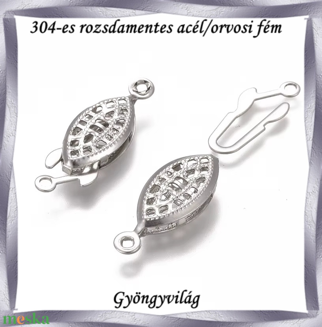 304 Nemes acél ékszerkellék: lánckapocs NALK 10 2db/ csomag - kellékek & szerszámok - gyöngyfűzés kellékek - egyéb alkatrész - Meska.hu