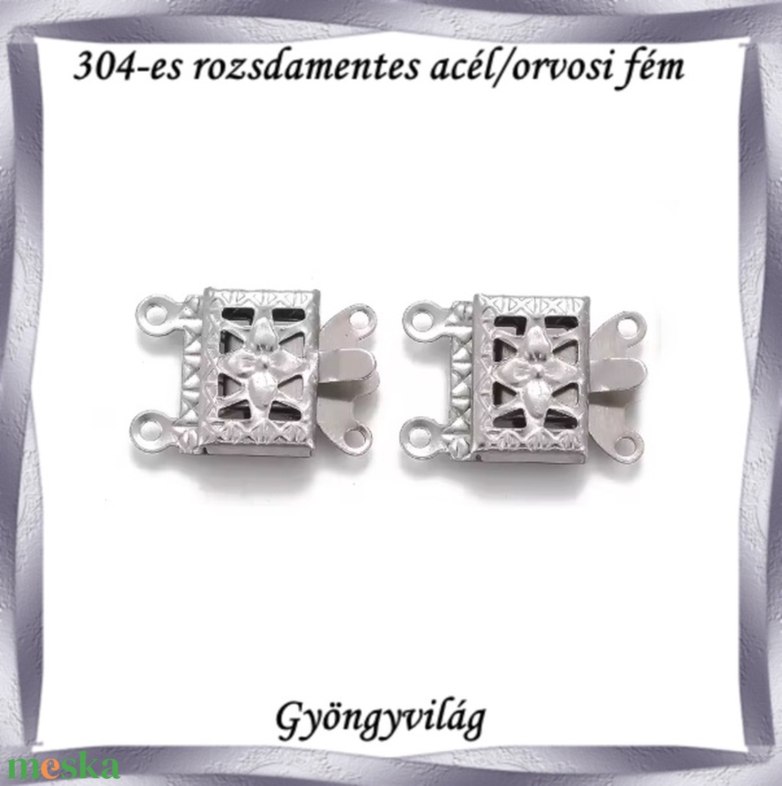 304 Nemes acél ékszerkellék: lánckapocs NALK 11 2db/ csomag - kellékek & szerszámok - gyöngyfűzés kellékek - egyéb alkatrész - Meska.hu