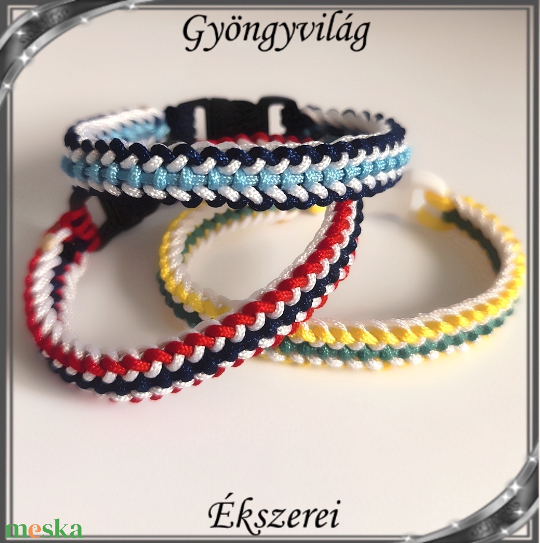 Ékszerek-karkötők: Makramé paracord karkötő SK-M 37-18  fémmentes 3db - ékszer - karkötő - fonott karkötő - Meska.hu