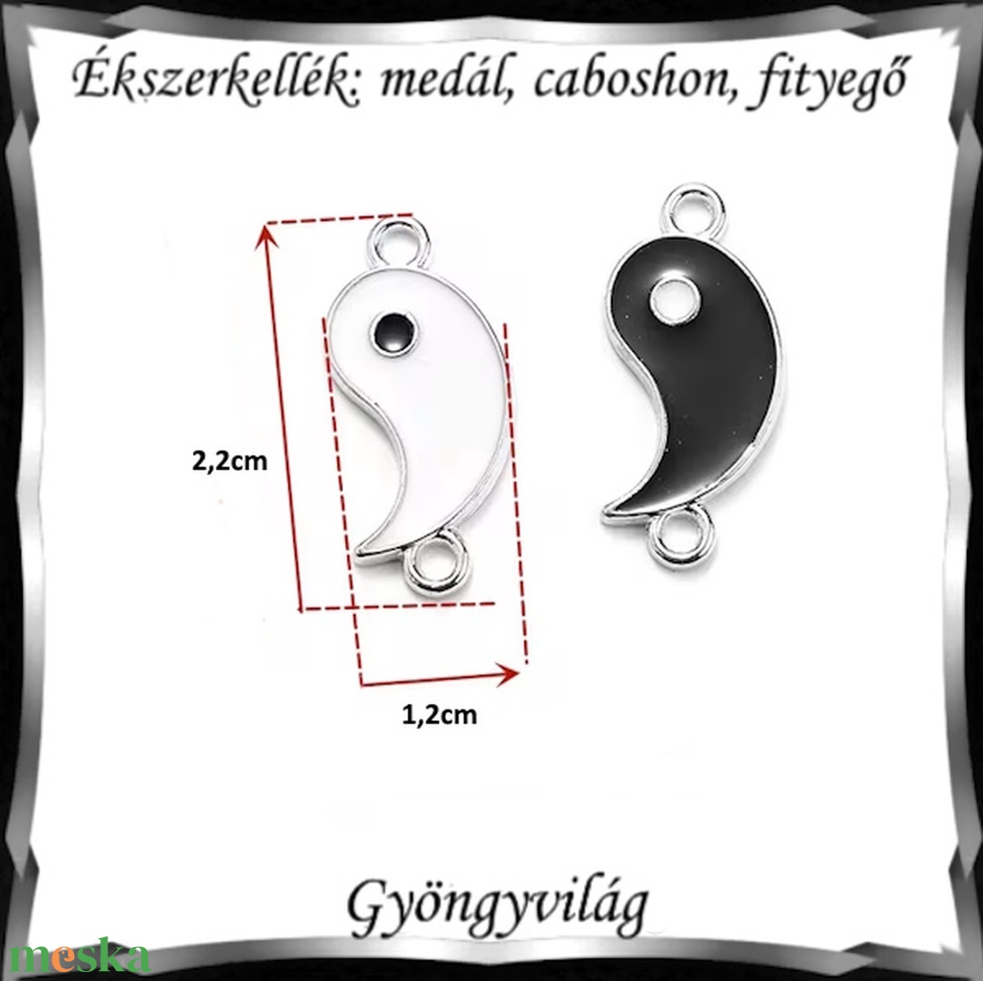 Ékszerkellék: medál, caboshon, fityegő BMCF-2-55  1pár/2db/csomag   - diy (csináld magad) - egységcsomag - Meska.hu