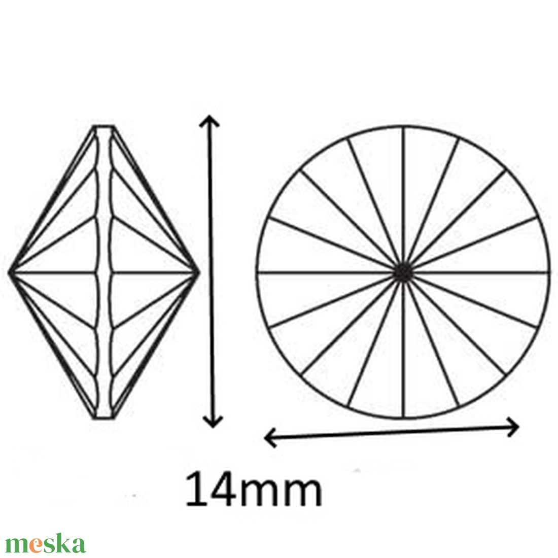 Swarovski kristály medál: SWM rivoli (1122) 14mm - kellékek & szerszámok - gyöngyfűzés kellékek - swarovski kristályok - Meska.hu