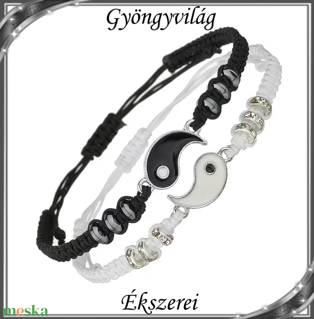 Ékszerek-karkötők: Makramé karkötő SK-M 43-2   2db karkötő - ékszer - karkötő - gyöngyös karkötő - Meska.hu