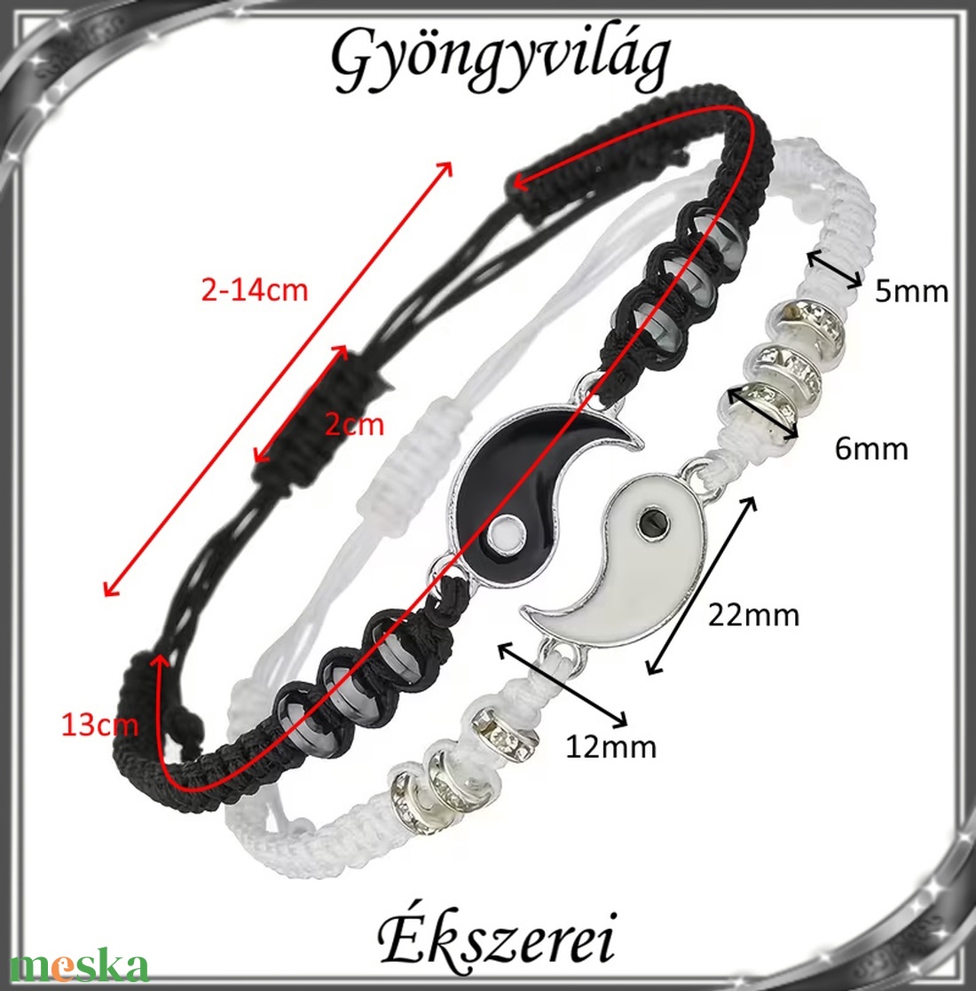 Ékszerek-karkötők: Makramé karkötő SK-M 43-2   2db karkötő - ékszer - karkötő - gyöngyös karkötő - Meska.hu