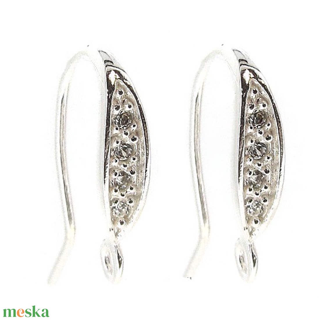  925-ös sterling ezüst ékszerkellék: fülbevalóalap akasztós EFK A 45-1 - kellékek & szerszámok - ékszerkellék - fülbevaló alap - Meska.hu