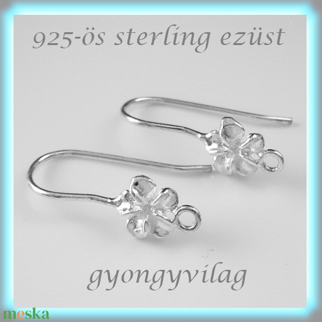 925-ös sterling ezüst ékszerkellék: fülbevalóalap akasztós EFK A 33 - kellékek & szerszámok - ékszerkellék - fülbevaló alap - Meska.hu