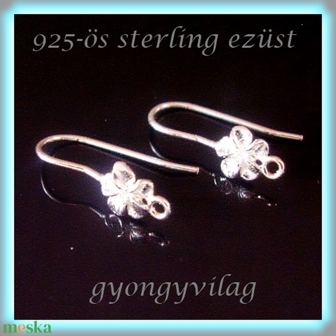  925-ös sterling ezüst ékszerkellék: fülbevalóalap akasztós EFK A 33 - kellékek & szerszámok - ékszerkellék - fülbevaló alap - Meska.hu