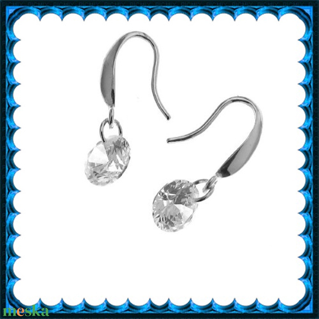  925-ös sterling ezüst ékszerkellék: fülbevalóalap akasztós EFK A 73-2 - kellékek & szerszámok - ékszerkellék - fülbevaló alap - Meska.hu