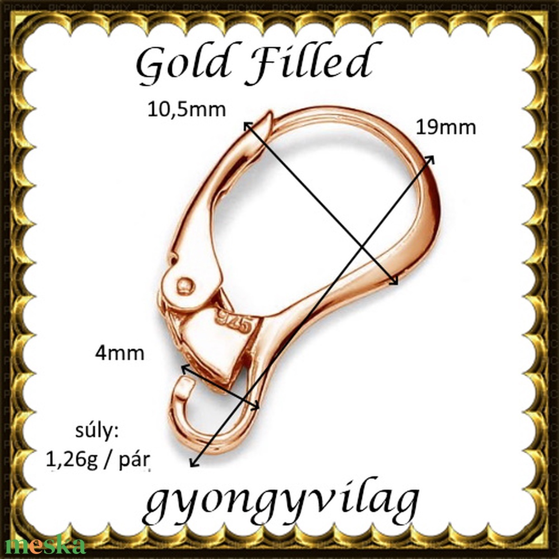 925-ös sterling ezüst ékszerkellék: fülbevaló kapocs, biztonsági-francia kapcsos EFK K 33RG - kellékek & szerszámok - ékszerkellék - fülbevaló kapocs - Meska.hu