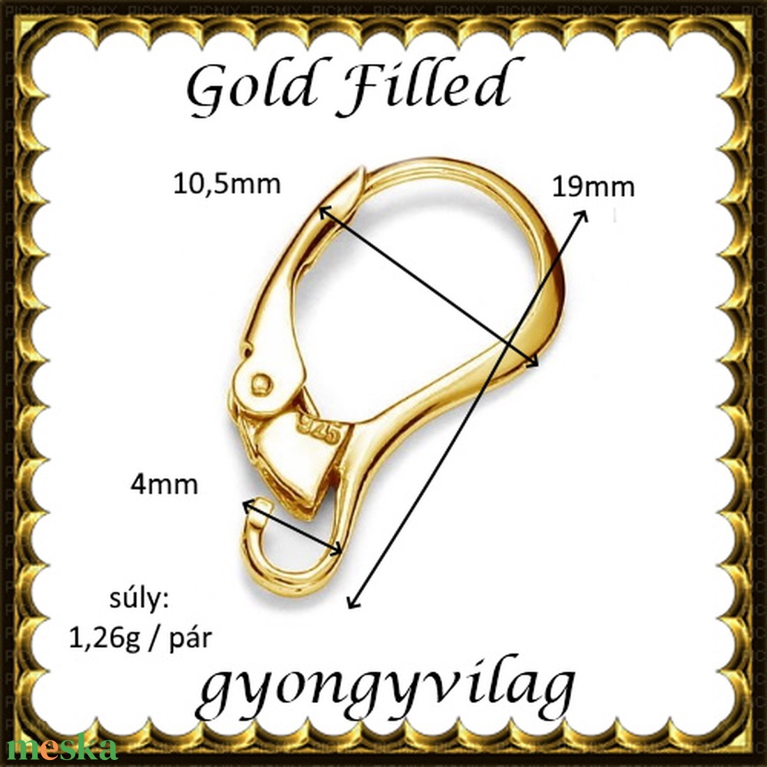 925-ös sterling ezüst ékszerkellék: fülbevaló kapocs, biztonsági-francia kapcsos EFK K 33G - kellékek & szerszámok - ékszerkellék - fülbevaló kapocs - Meska.hu