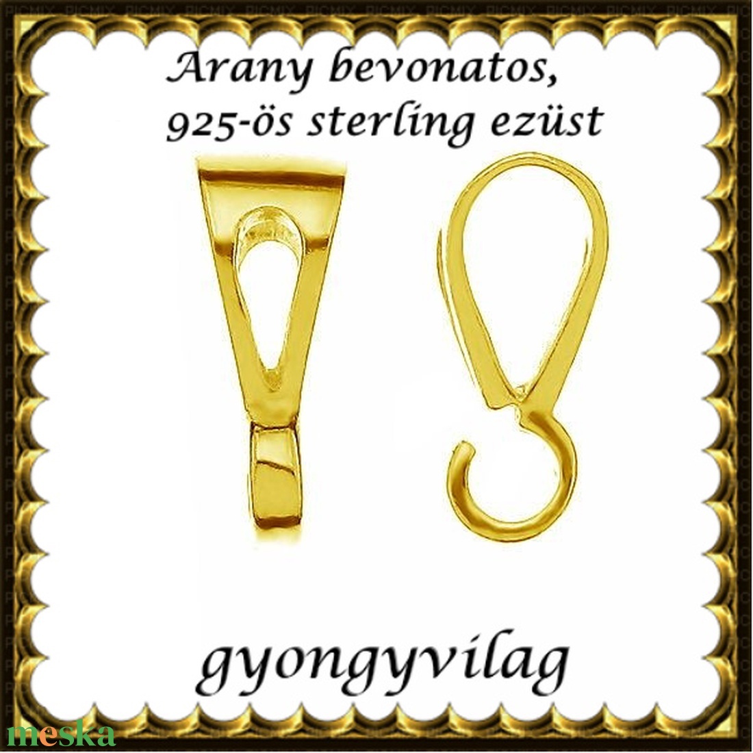 925-ös sterling ezüst ékszerkellék: medáltartó, medálkapocs EMT 46g - kellékek & szerszámok - ékszerkellék - medáltartó, medálkapocs - Meska.hu