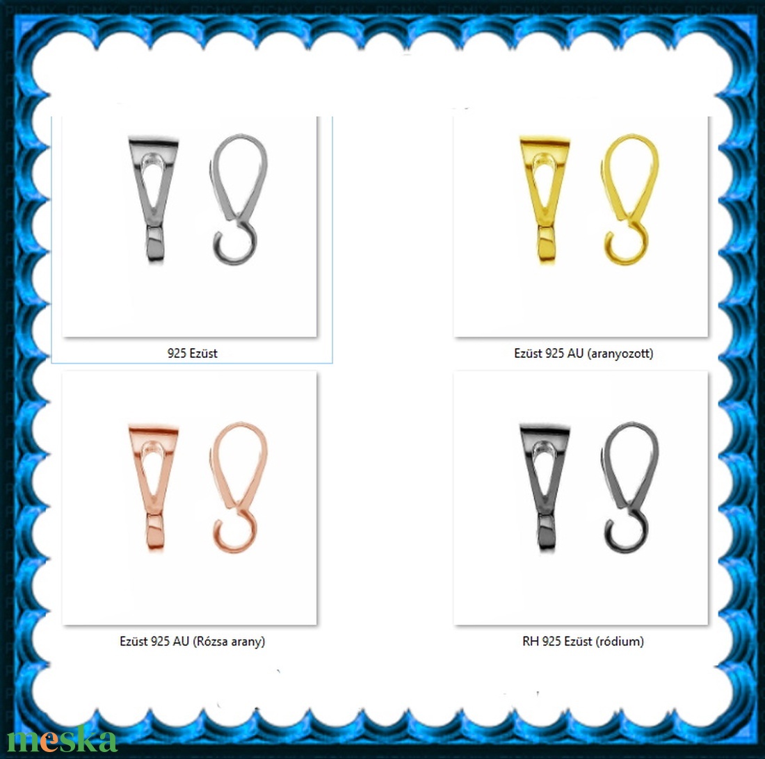 925-ös sterling ezüst ékszerkellék: medáltartó, medálkapocs EMT 46g - kellékek & szerszámok - ékszerkellék - medáltartó, medálkapocs - Meska.hu