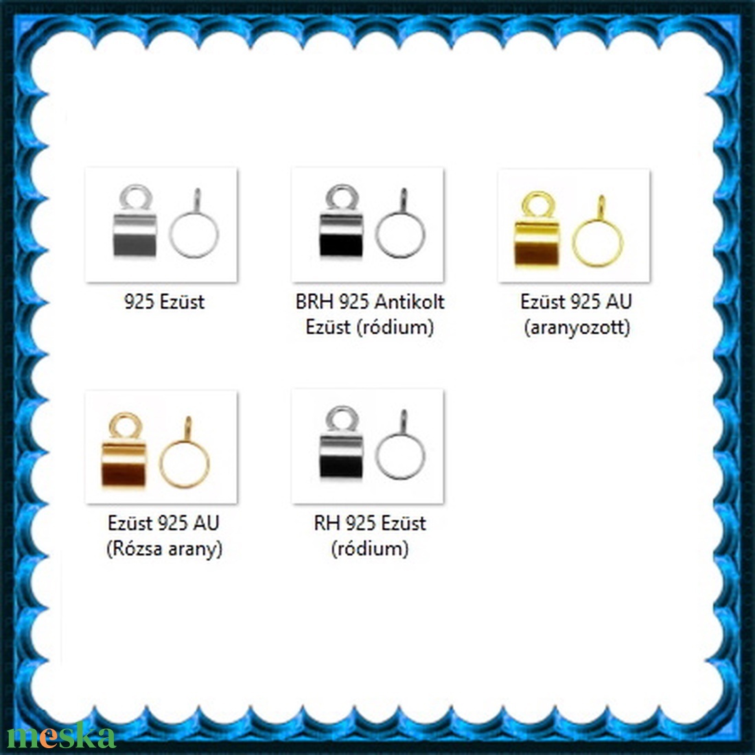 925-ös sterling ezüst ékszerkellék: medáltartó, medálkapocs EMT 37 - kellékek & szerszámok - ékszerkellék - medáltartó, medálkapocs - Meska.hu