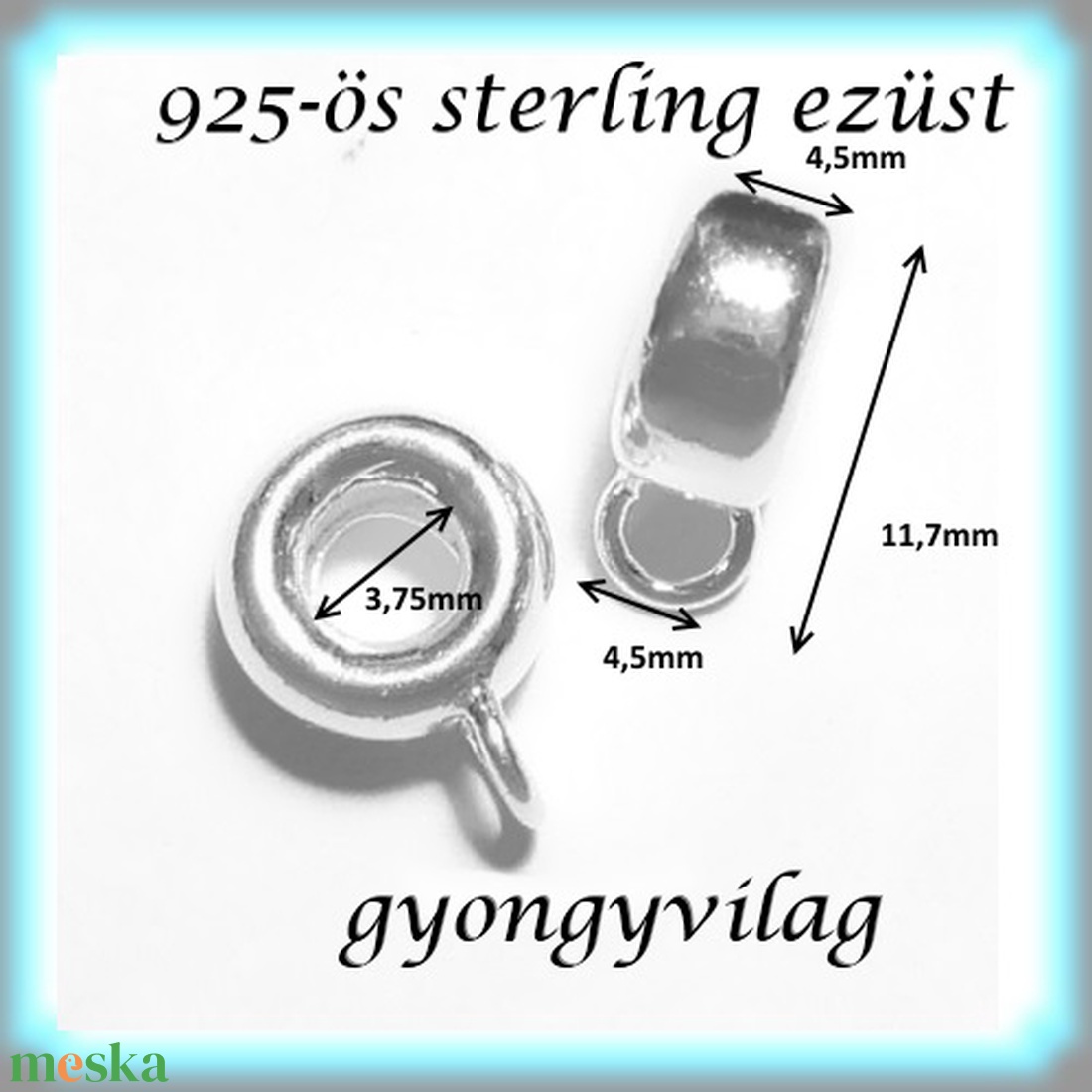 925-ös sterling ezüst ékszerkellék: medáltartó, medálkapocs EMT 33 - kellékek & szerszámok - ékszerkellék - medáltartó, medálkapocs - Meska.hu