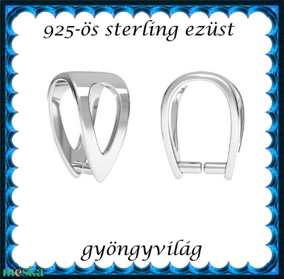 925-ös sterling ezüst ékszerkellék: medáltartó, medálkapocs EMK 118 - kellékek & szerszámok - gyöngyfűzés kellékek - egyéb alkatrész - Meska.hu