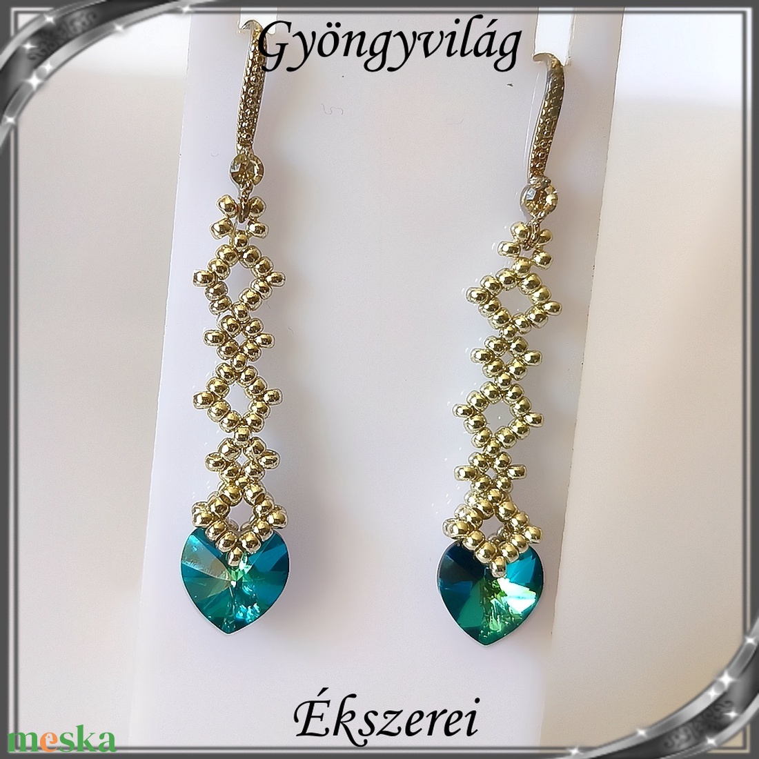 Ékszerek-fülbevalók: Swarovski kristály fülbevaló 10-es szív SF-SW 01-1 18K több szinben - ékszer - fülbevaló - lógó fülbevaló - Meska.hu