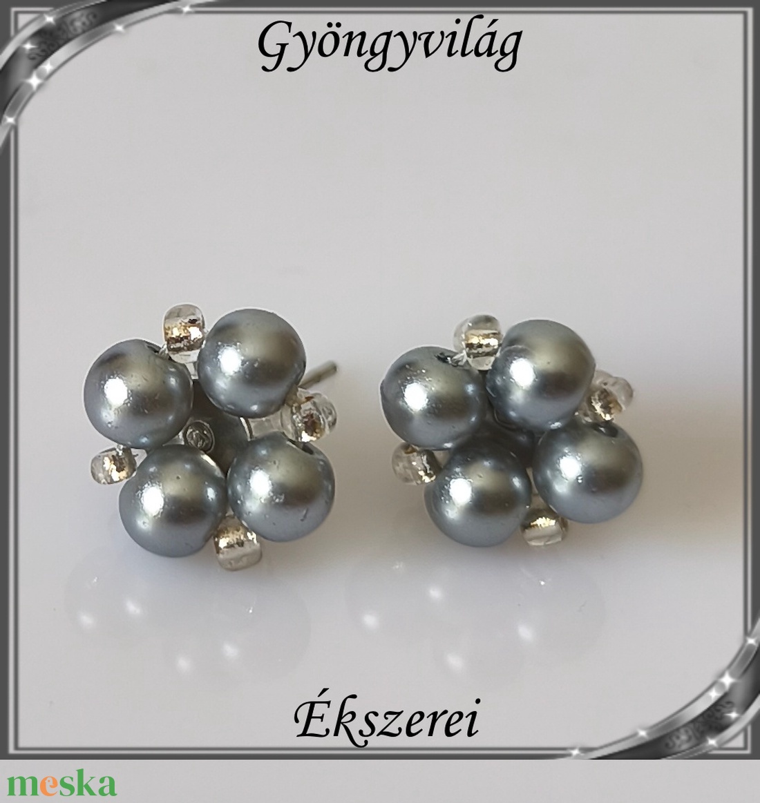 Ékszerek-szettek: Esküvői, menyasszonyi, alkalmi ékszer szett,  SSZ-ÜGY007 02 ÜT  szürke - esküvő - ékszer - ékszerszett - Meska.hu