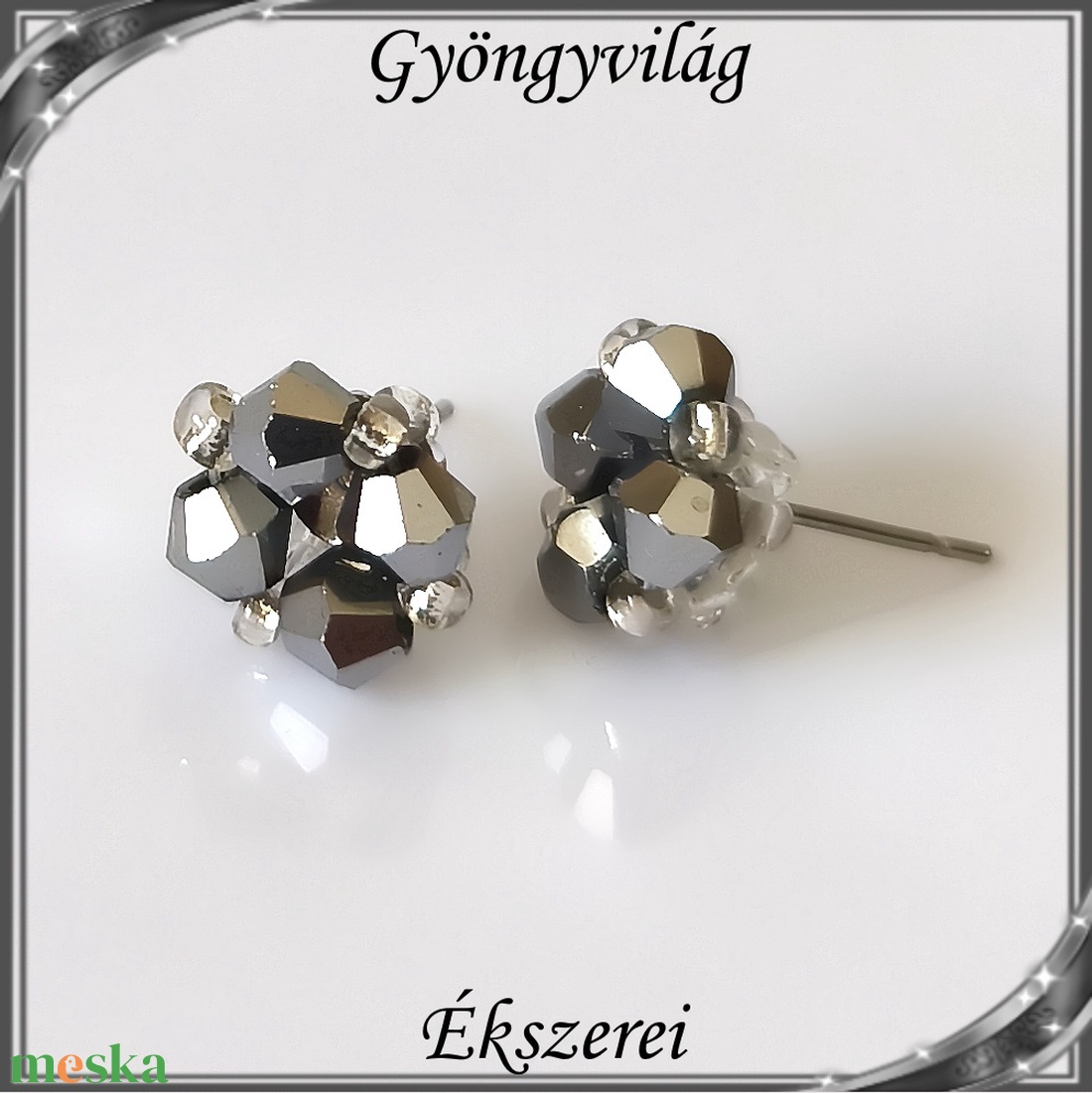 Ékszerek-szettek: Esküvői, menyasszonyi, alkalmi ékszer szett,  SSZ-ÜGY007 01 BI  sötét crom - esküvő - ékszer - ékszerszett - Meska.hu