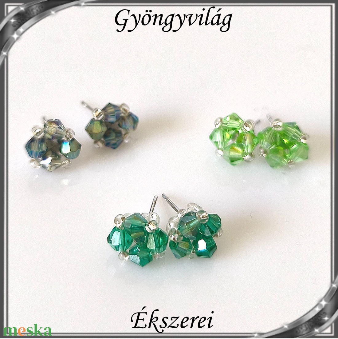 Ékszerek-szettek: Esküvői, menyasszonyi, alkalmi ékszer szett,  SSZ-ÜGY007 01 BI  zöld - esküvő - ékszer - ékszerszett - Meska.hu