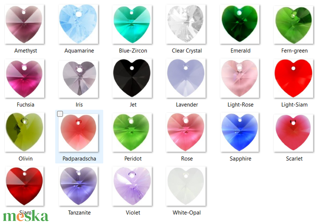 Swarovski kristály medál: SWM szív (6228) 10mm-es  több színben - kellékek & szerszámok - gyöngyfűzés kellékek - swarovski kristályok - Meska.hu