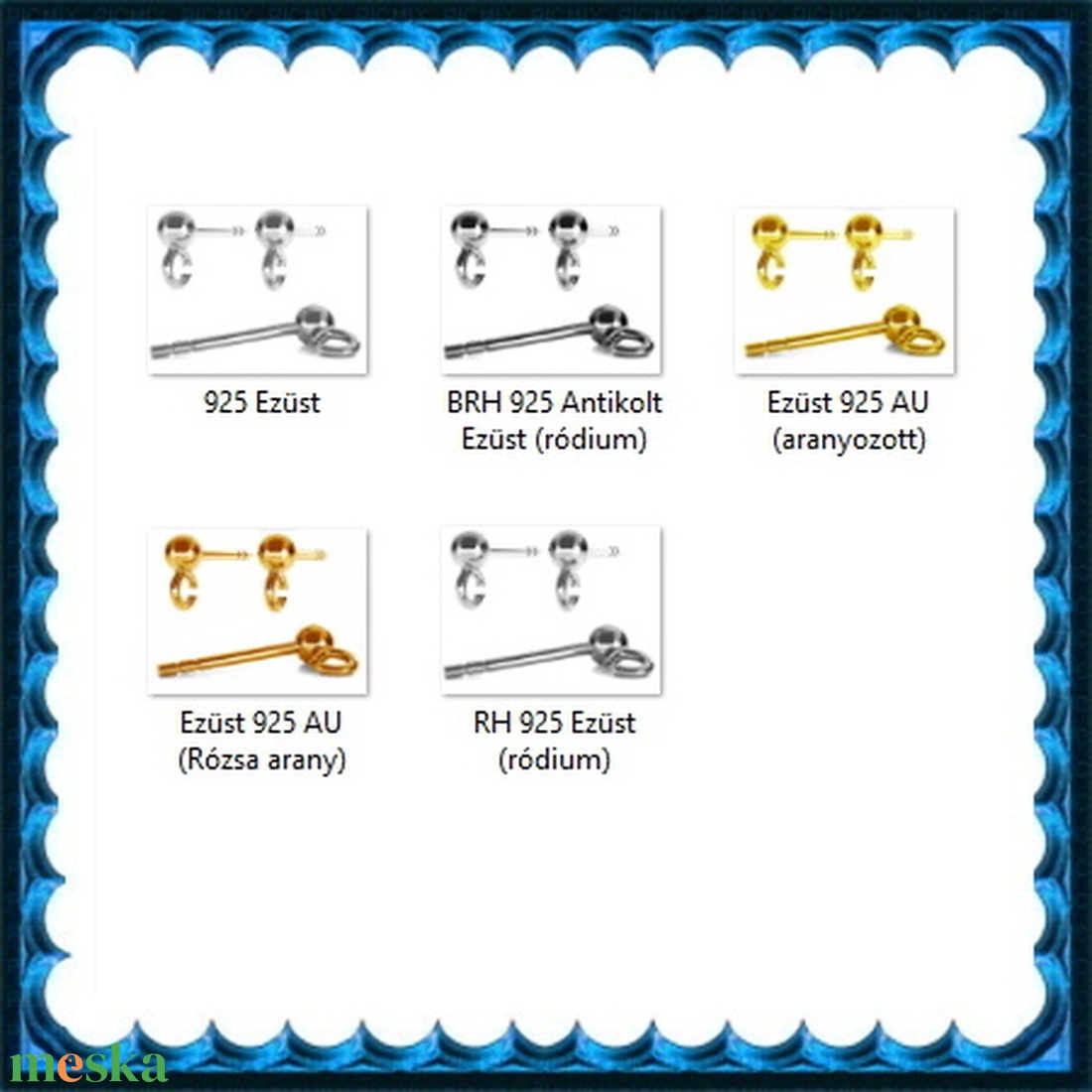 925-ös sterling ezüst ékszerkellék: fülbevaló kapocs, bedugós EFK B 01-1-3g - kellékek & szerszámok - ékszerkellék - fülbevaló kapocs - Meska.hu