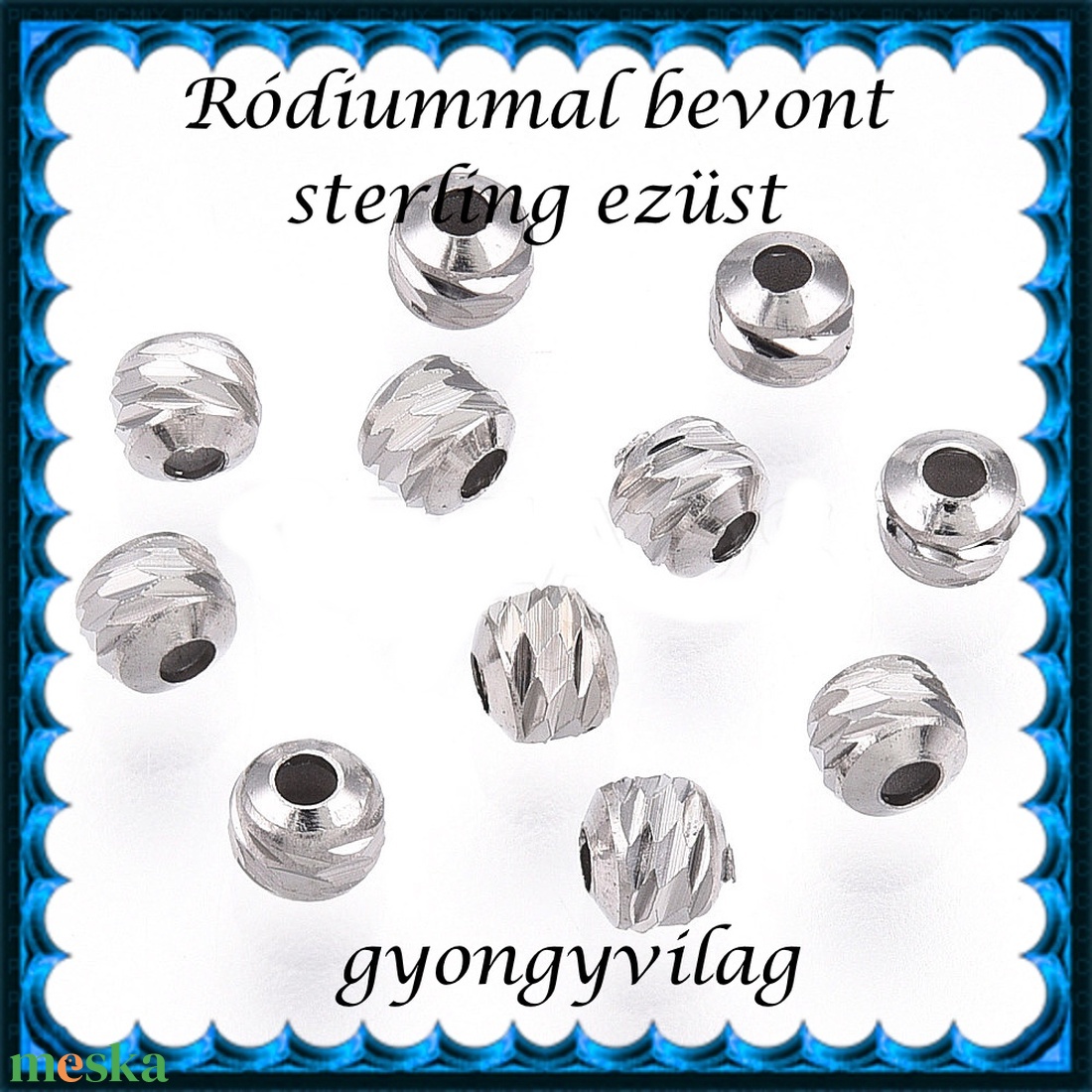 925-ös sterling ezüst ékszerkellék: köztes / gyöngy / dísz EKÖ 106r   2db / csomag - kellékek & szerszámok - gyöngyfűzés kellékek - egyéb alkatrész - Meska.hu