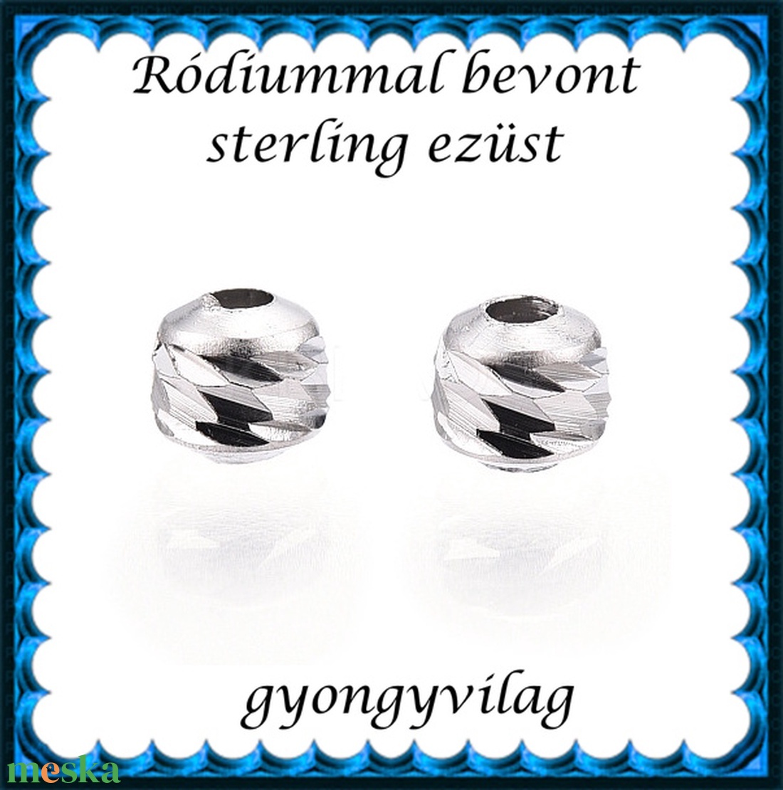 925-ös sterling ezüst ékszerkellék: köztes / gyöngy / dísz EKÖ 106r   2db / csomag - kellékek & szerszámok - gyöngyfűzés kellékek - egyéb alkatrész - Meska.hu